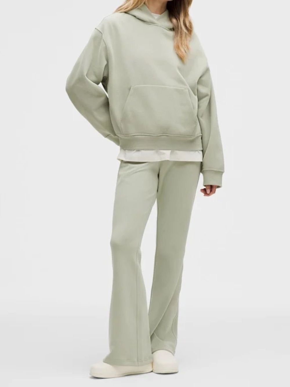 lululemon Steady State Pullover Hoodie Fog Green Women’s XL Athleisure Lounge